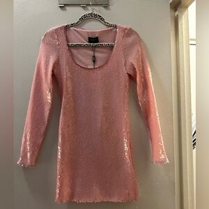 Bardot Light Pink Sequins Dress